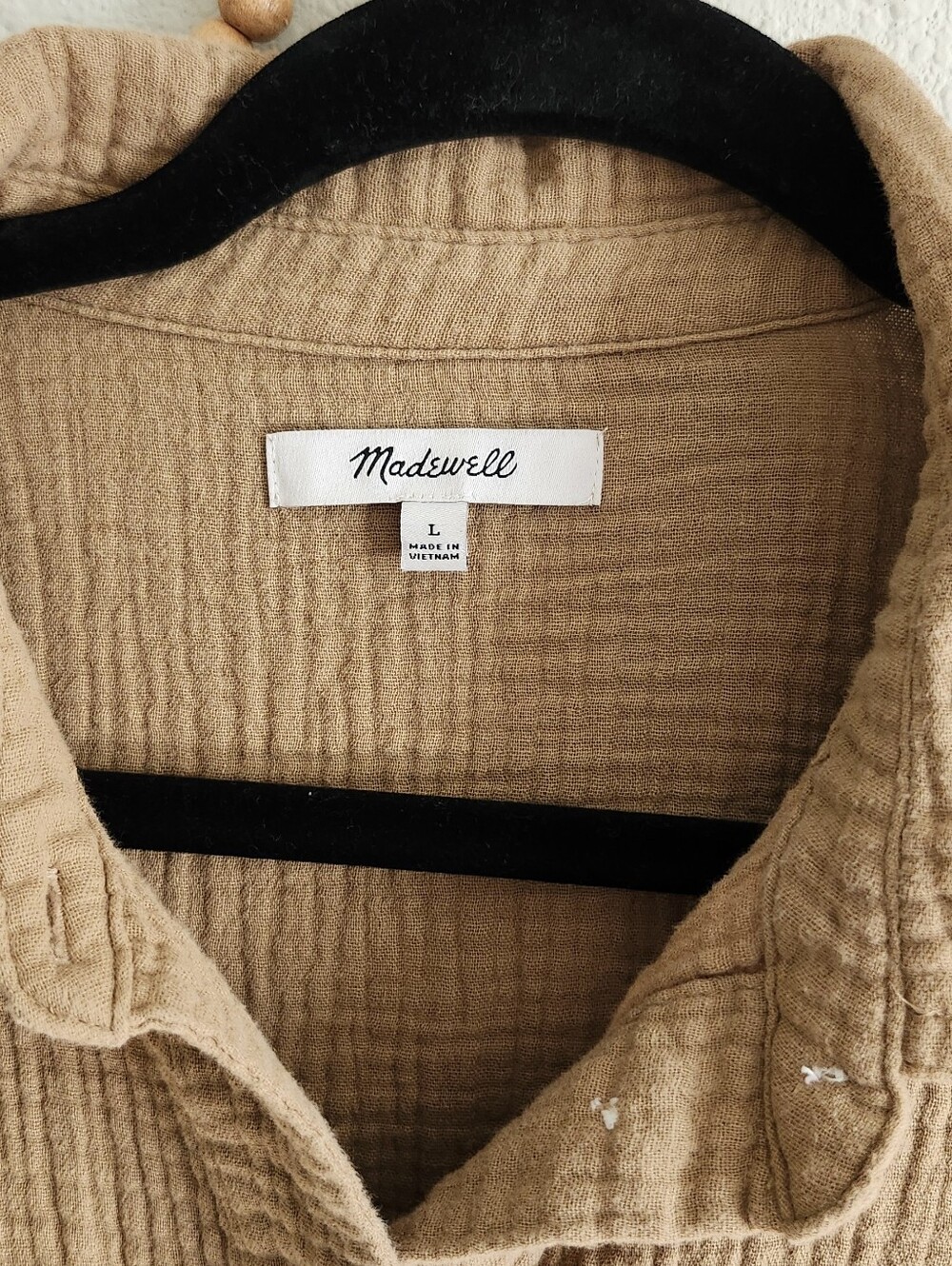 Madewell Camel Brown Gauze Button Up Top - Picture 2 of 5